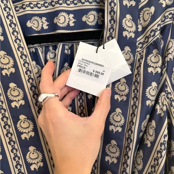 Sandro Enrika printed silk wrap dress size EU38 US6 - Picture 7 of 9